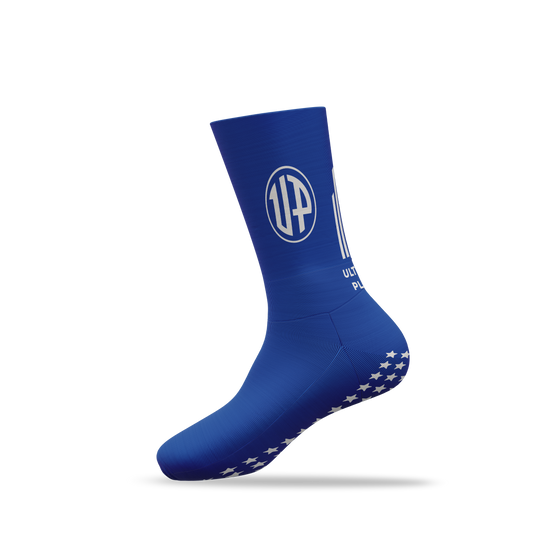 Ultimate Player Kids' Blue Grip Socks – Perfect Fit for Ages 3-16